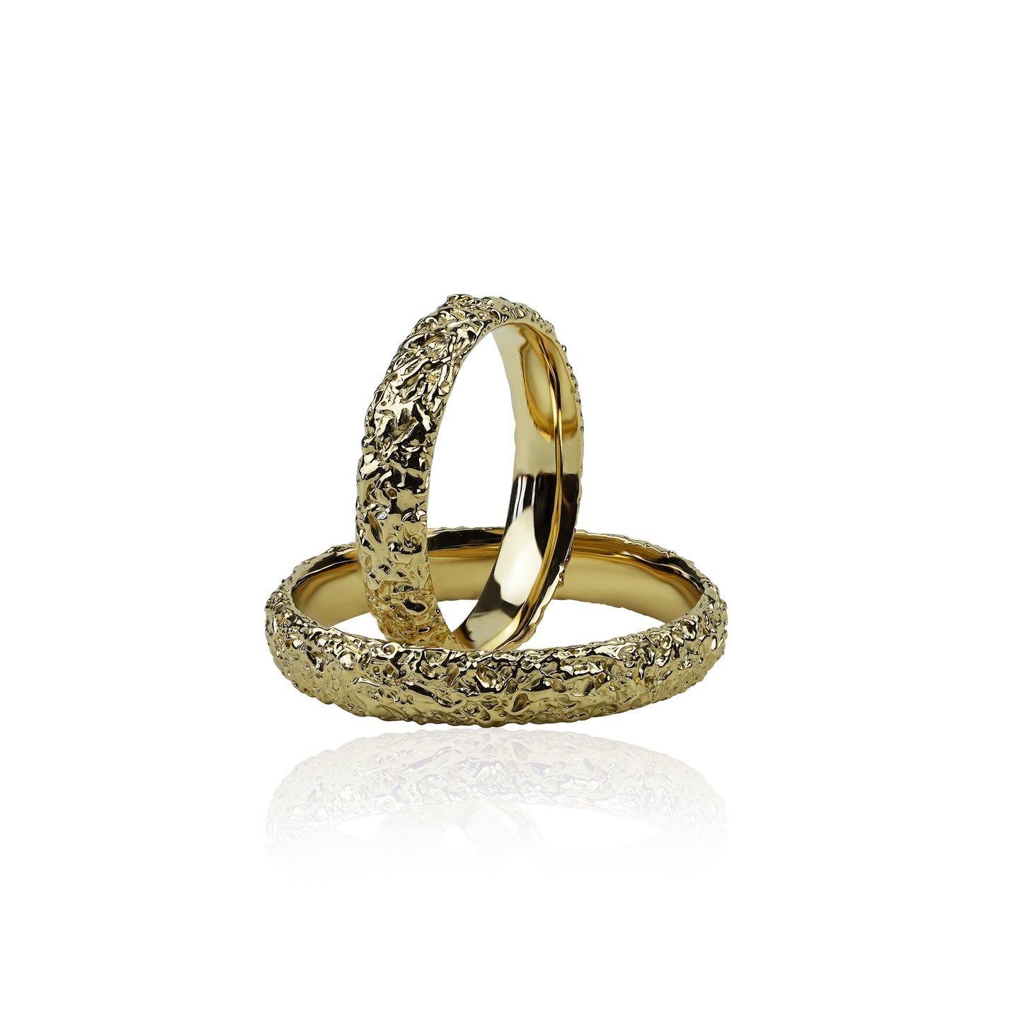 Lavos tekstūros vestuviniai žiedai