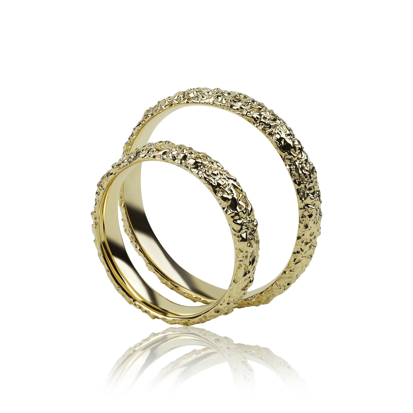 Lavos tekstūros vestuviniai žiedai